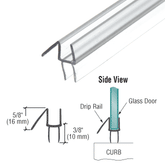 Clear Shower Door Flap. 10mm glass,